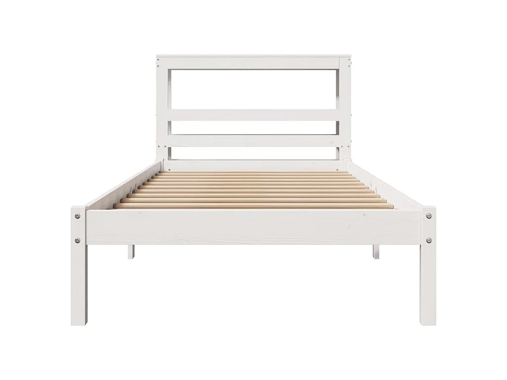 Cadre de lit sans matelas blanc 100x200 cm bois de pin massif