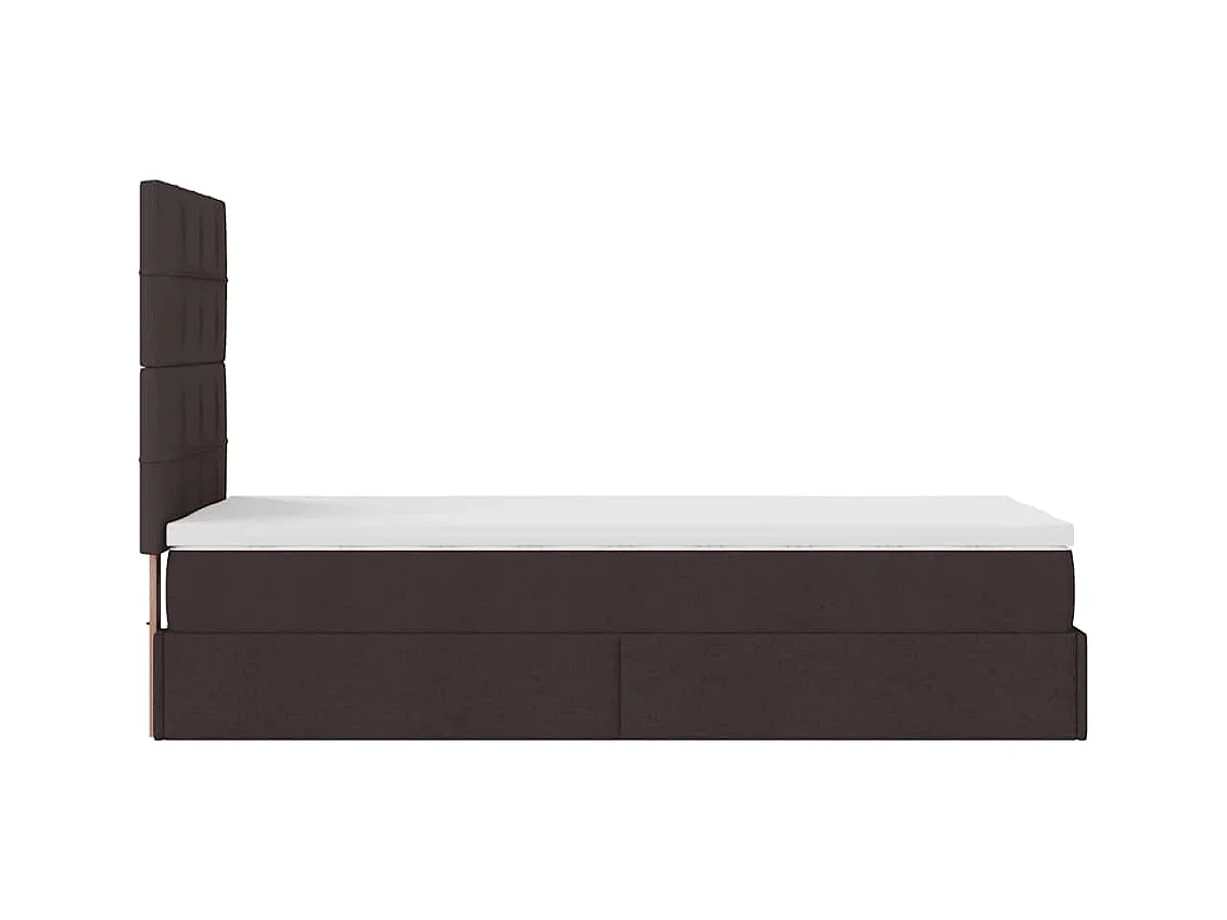 Ottoman-Bett mit Matratze Dunkelbraun 90x200 cm Stoff