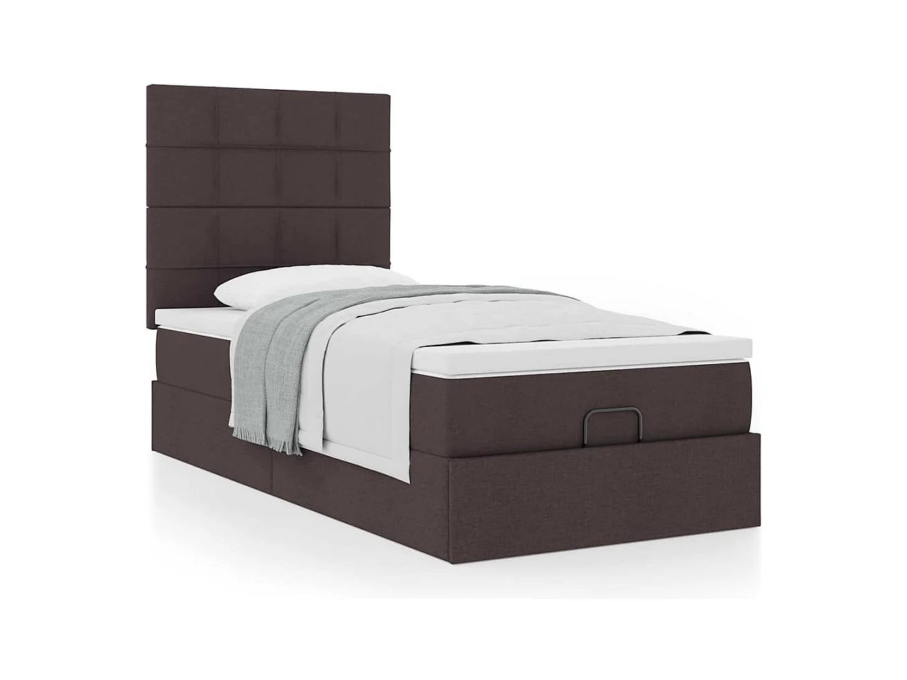 Ottoman-Bett mit Matratze Dunkelbraun 90x200 cm Stoff