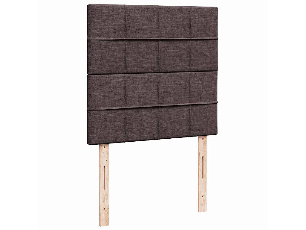 Cama otomana con colchón marrón oscuro 90x200 cm tela