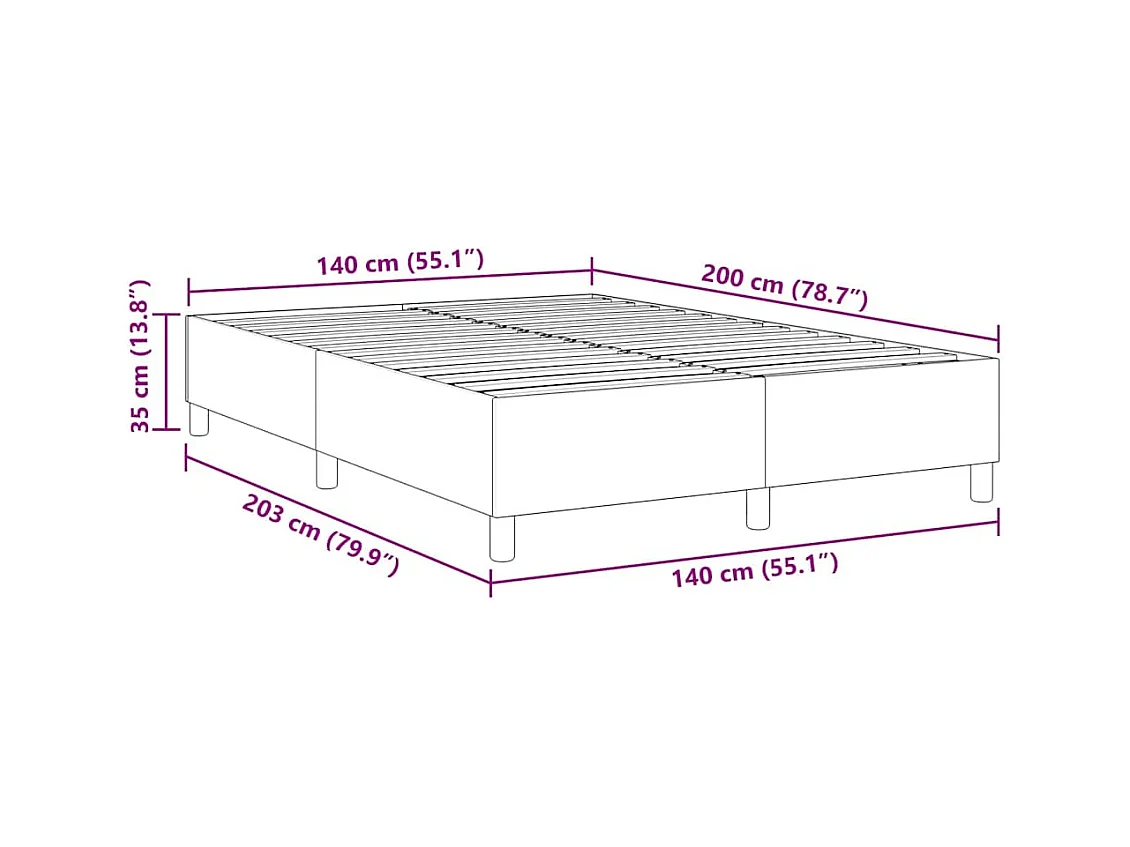 Boxspringbett Blau 140 x 200 cm Cordstoff