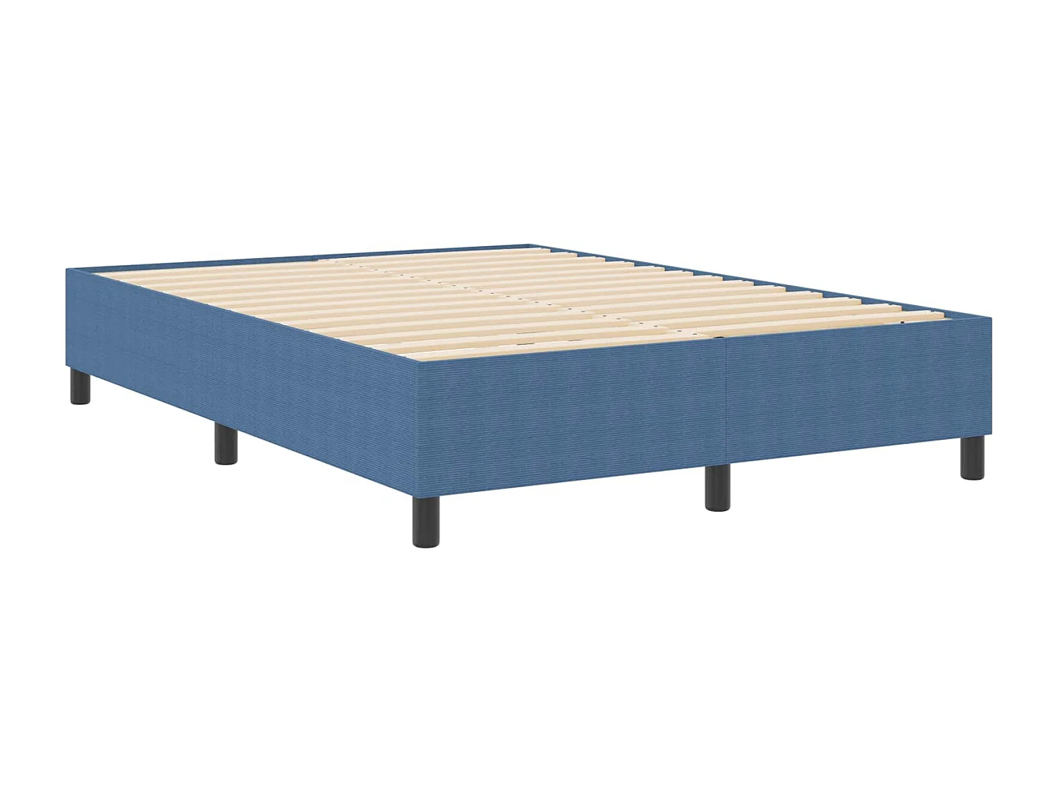 Cadre de lit plateforme Bleu 140 x 200 cm tissu