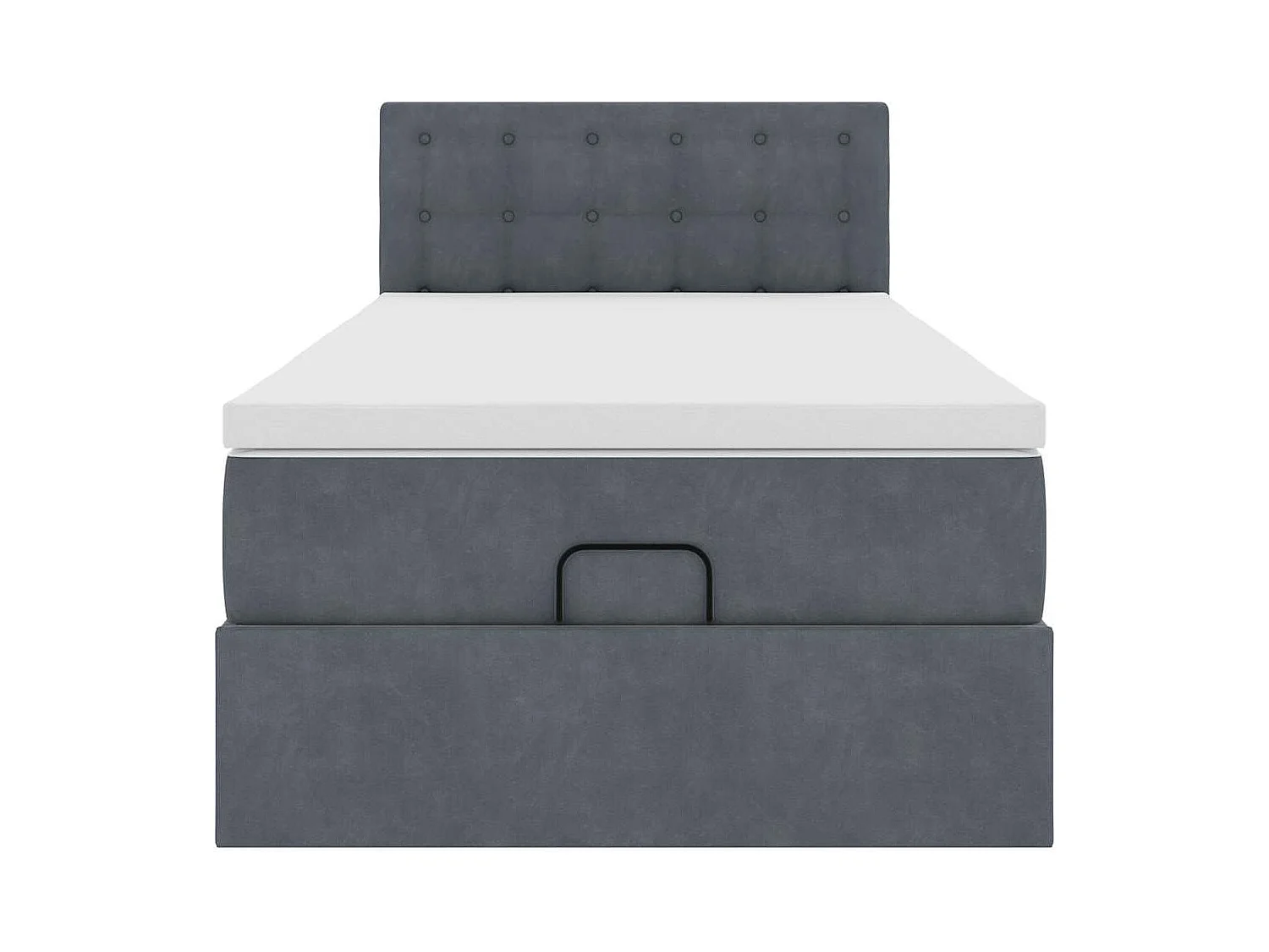 Struttura Letto Pouf con Materasso 90x190 cm in Velluto