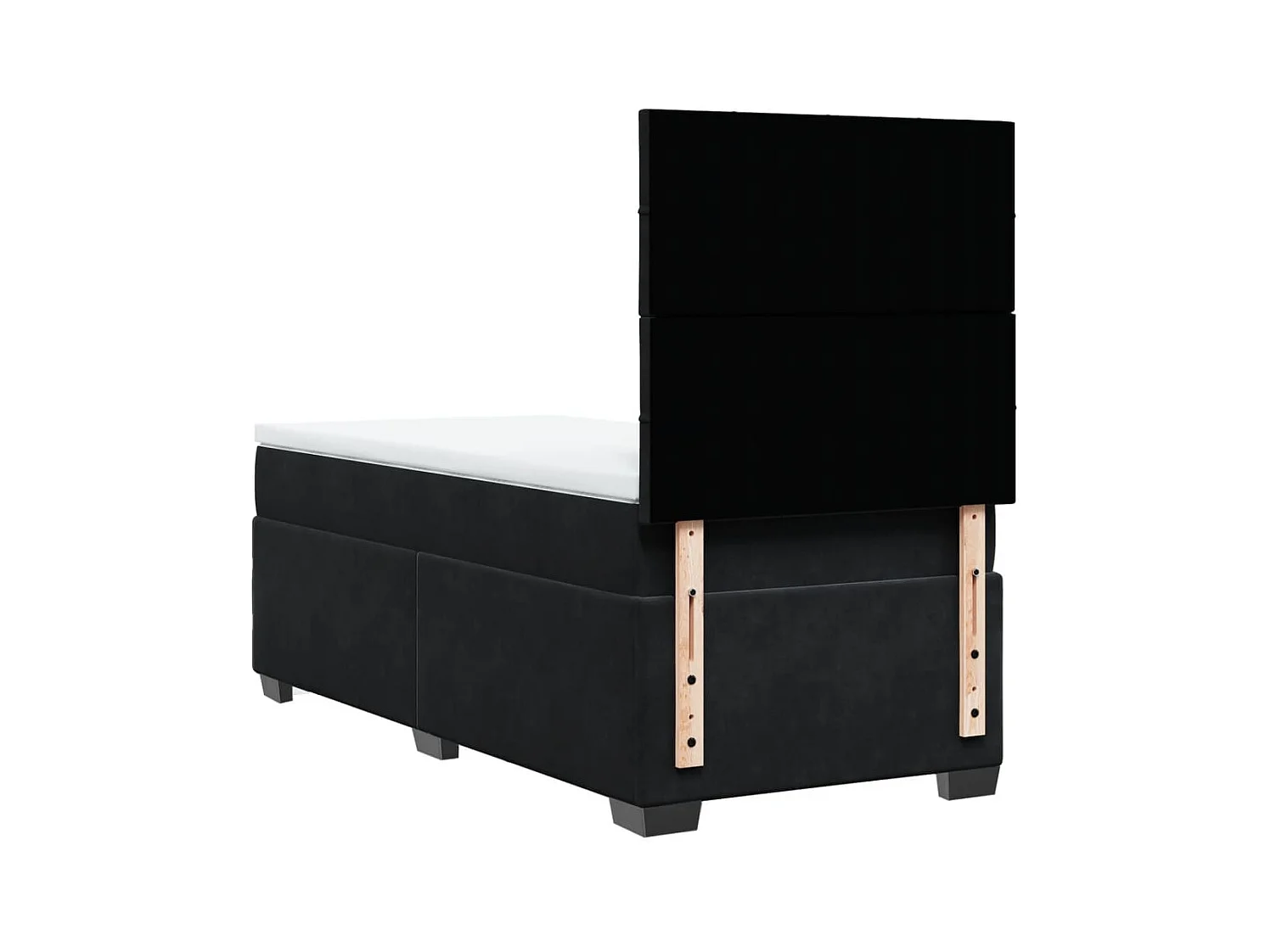 Boxspringbett mit Matratze Schwarz 90x190 cm Samt