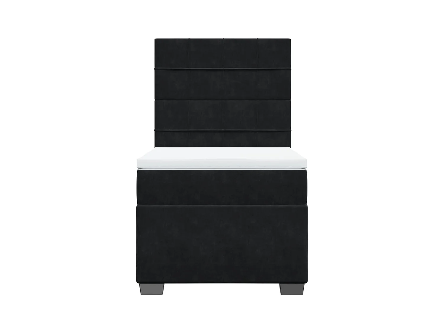 Boxspringbett mit Matratze Schwarz 90x190 cm Samt