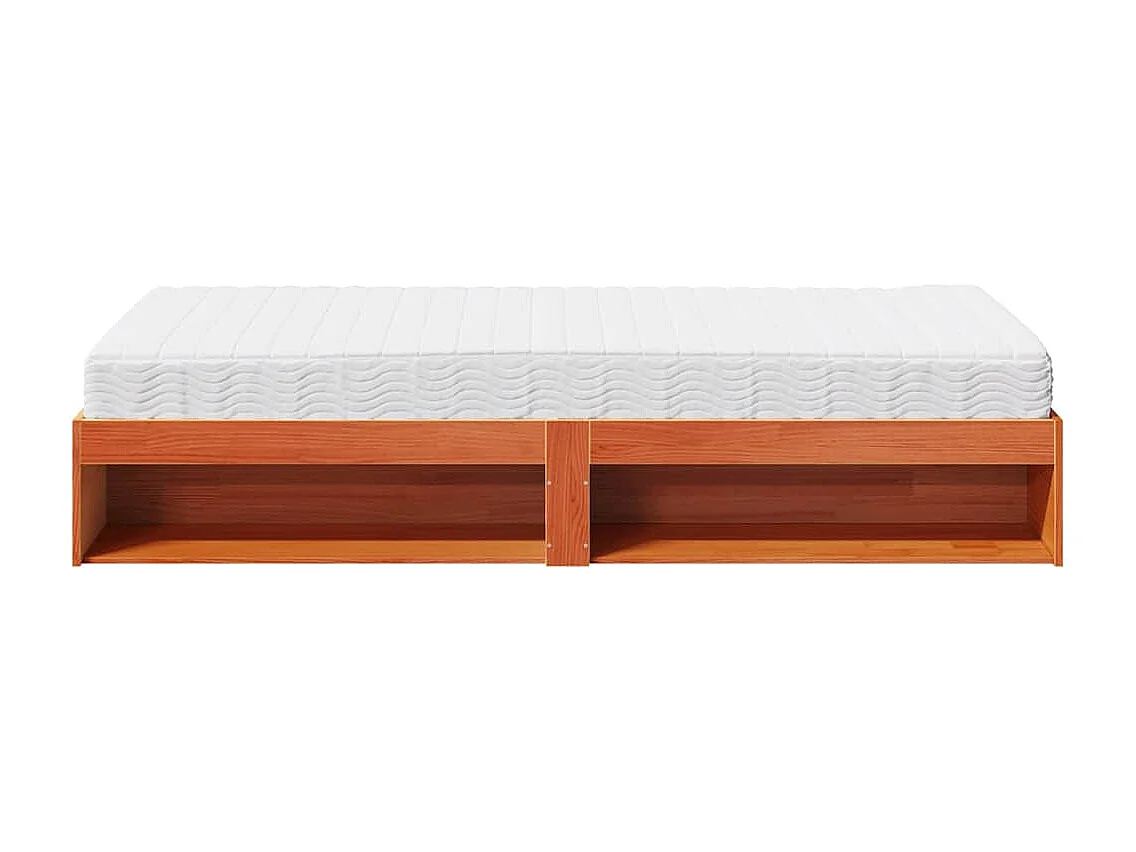 Lit de jour avec matelas cire marron 90x200 cm bois pin massif