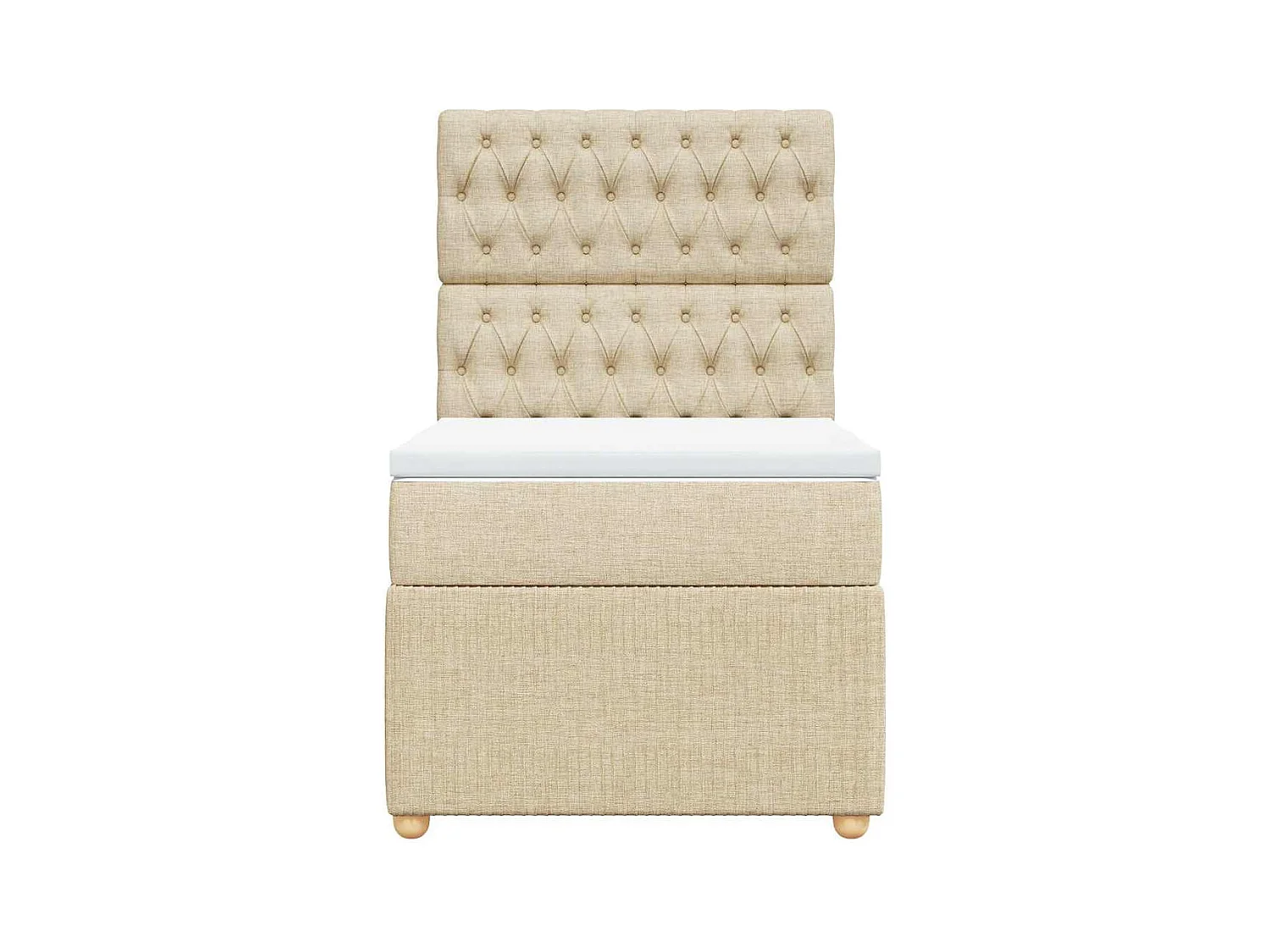 Sommier à lattes de lit et matelas Crème 90x190 cm Tissu