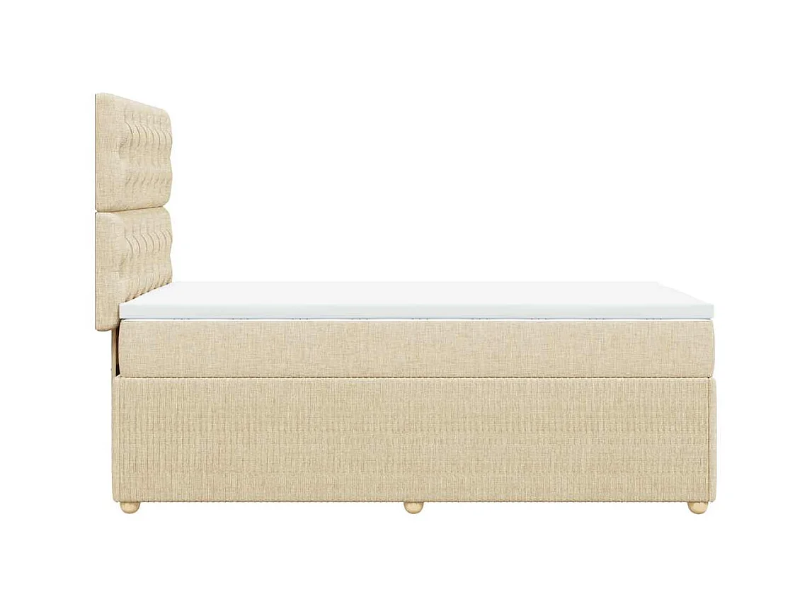 Sommier à lattes de lit et matelas Crème 90x190 cm Tissu