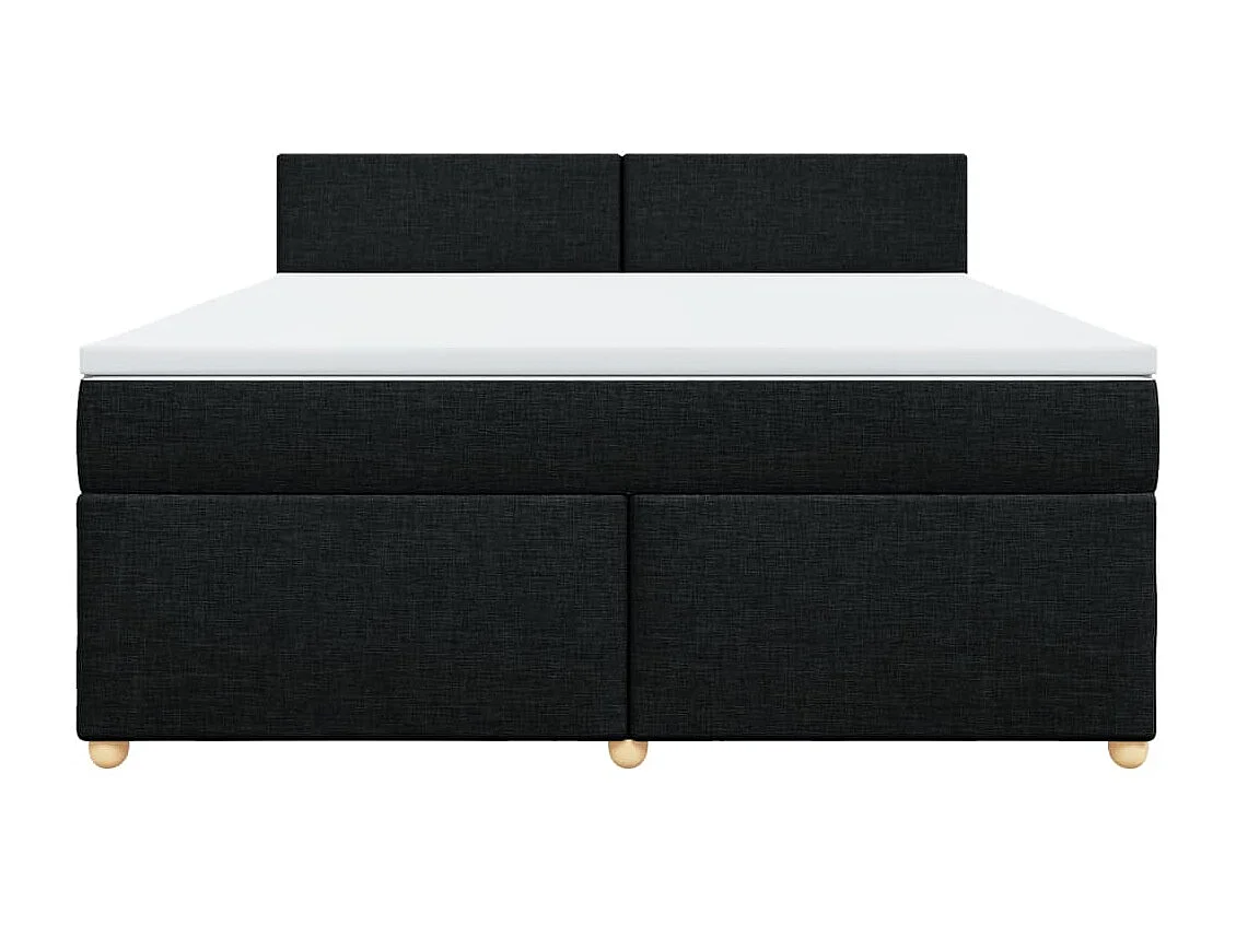Sommier à lattes de lit avec matelas Noir 180x200 cm Tissu