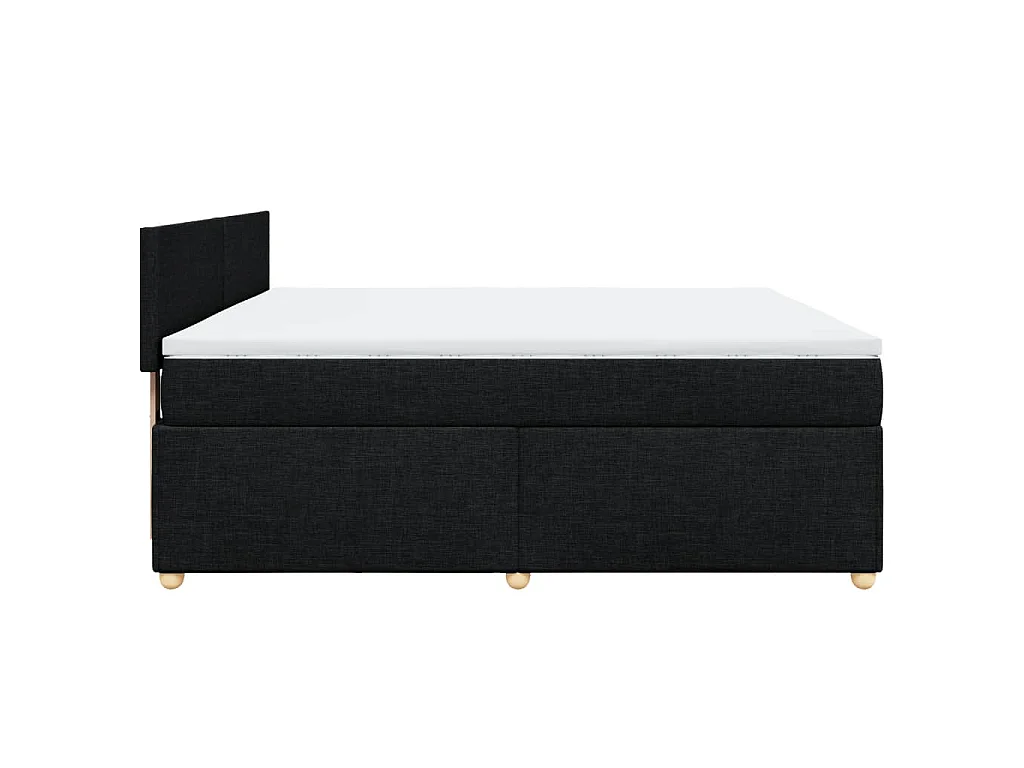 Giroletto a Molle con Materasso Nero 180x200 cm in Tessuto