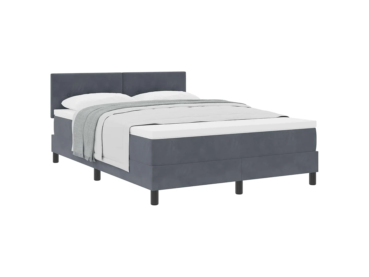 Cama tipo Box Spring Gris oscuro 160 x 200 cm Terciopelo