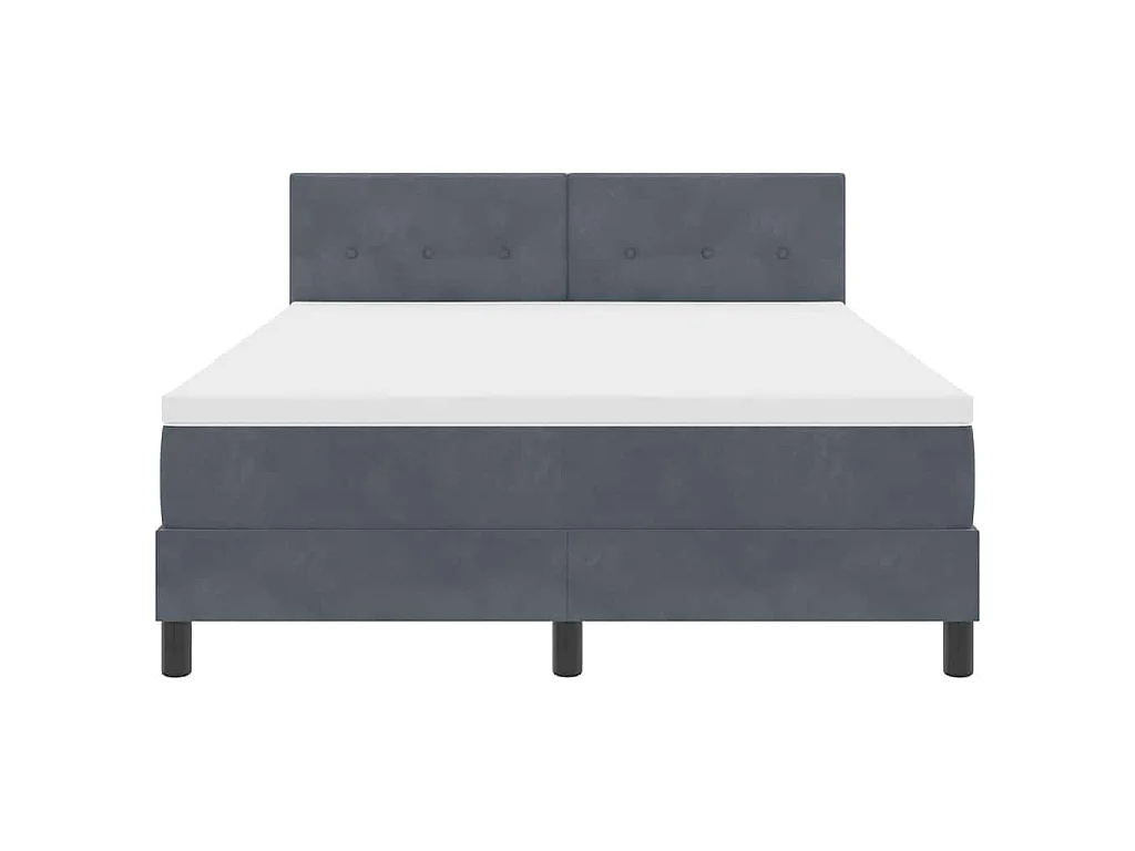 Cama tipo Box Spring Gris oscuro 160 x 200 cm Terciopelo