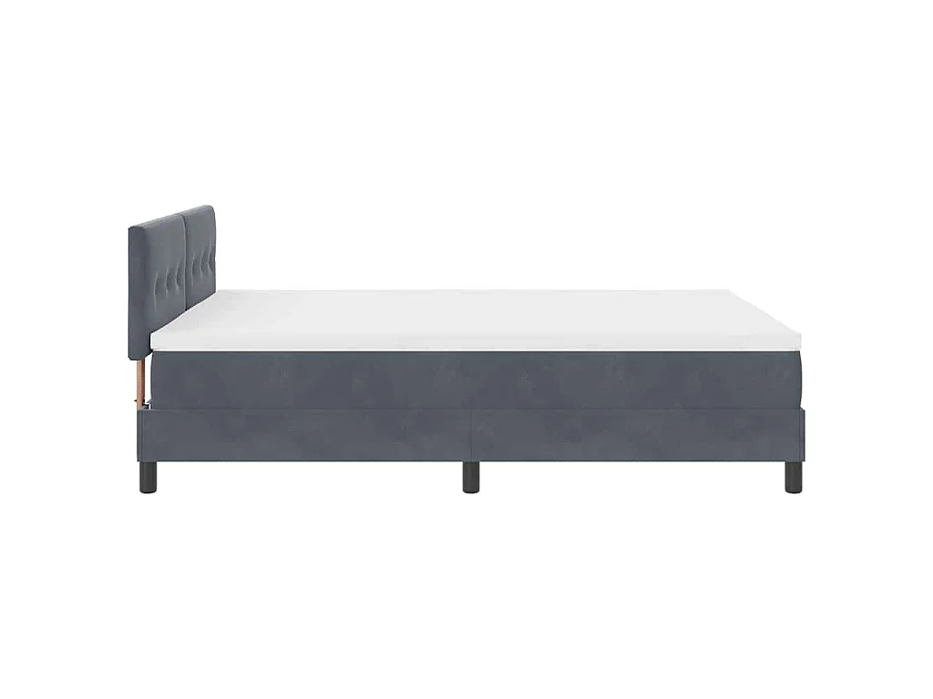 Cama tipo Box Spring Gris oscuro 160 x 200 cm Terciopelo