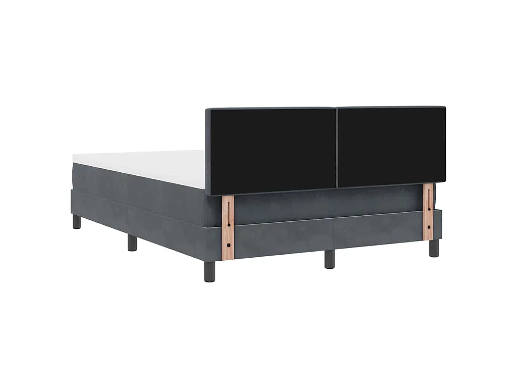 Cama tipo Box Spring Gris oscuro 160 x 200 cm Terciopelo