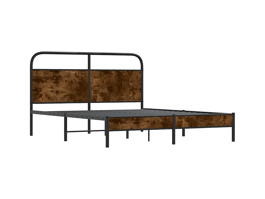 Cadre de lit sans matelas 160x200 cm chêne fumé bois ingénierie