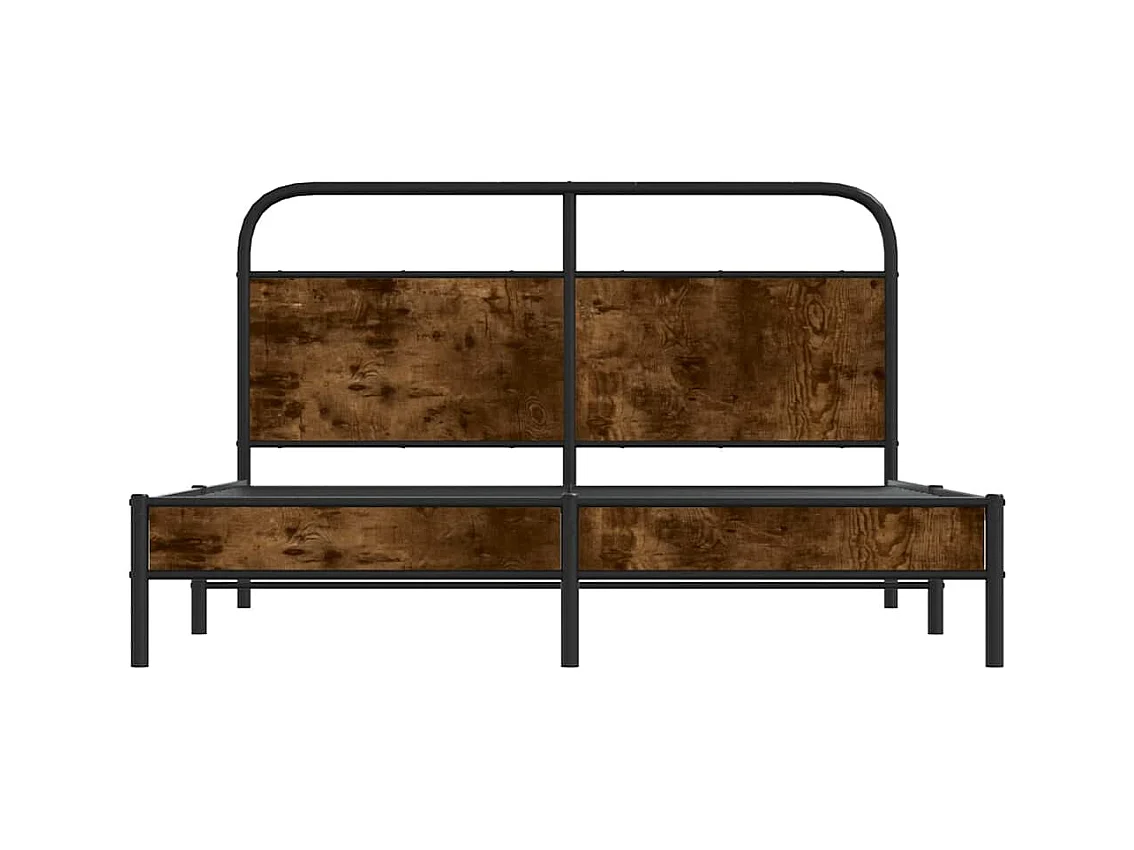 Cadre de lit sans matelas 160x200 cm chêne fumé bois ingénierie