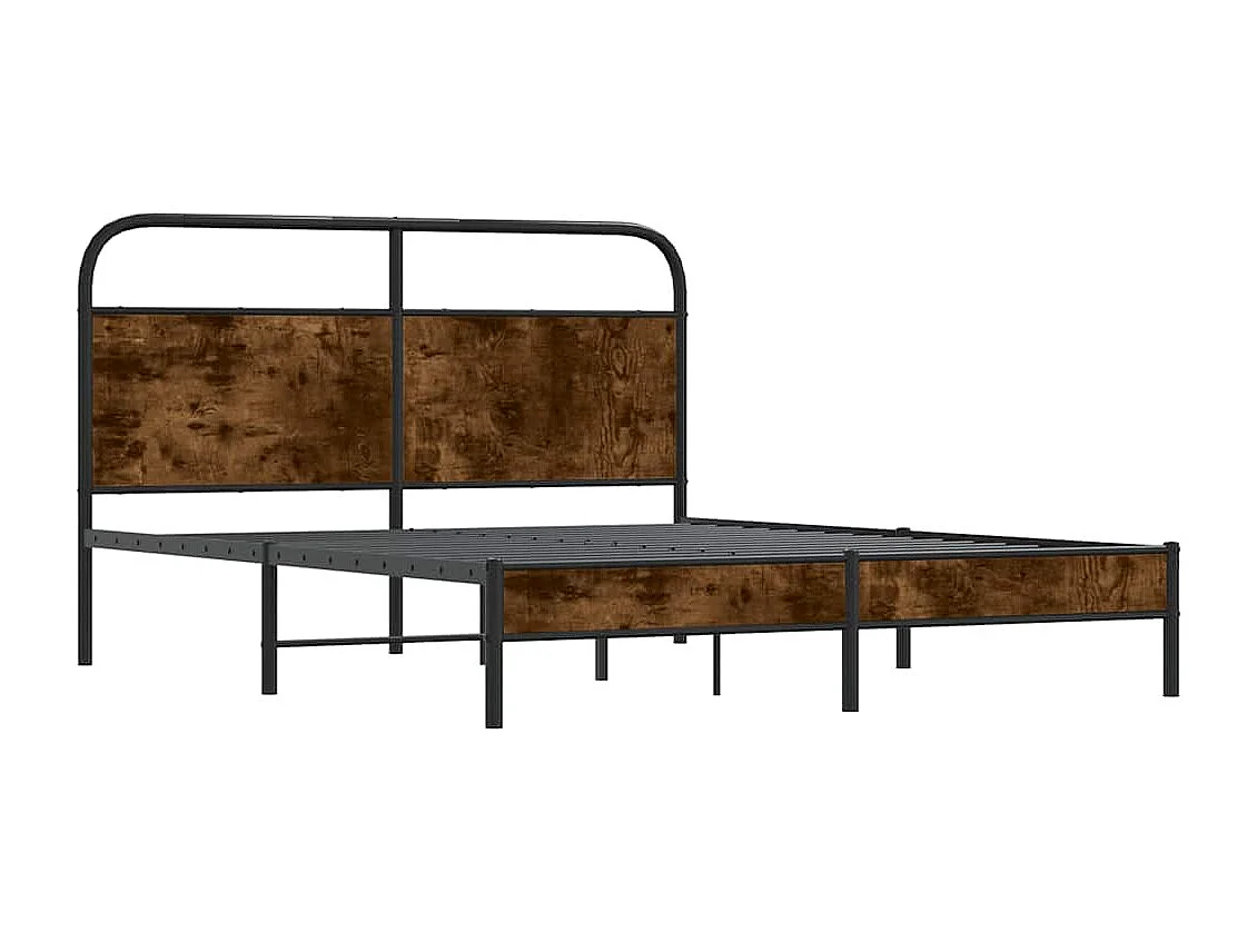 Cadre de lit sans matelas 160x200 cm chêne fumé bois ingénierie