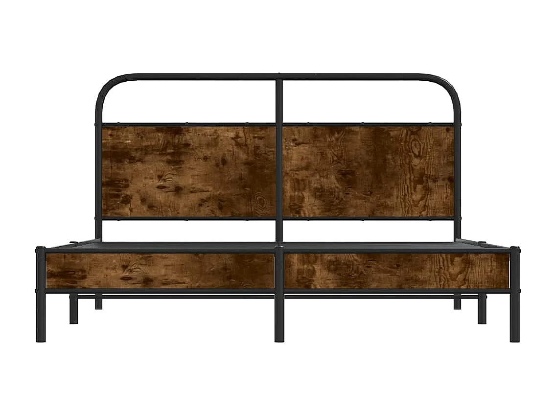 Cadre de lit sans matelas 160x200 cm chêne fumé bois ingénierie