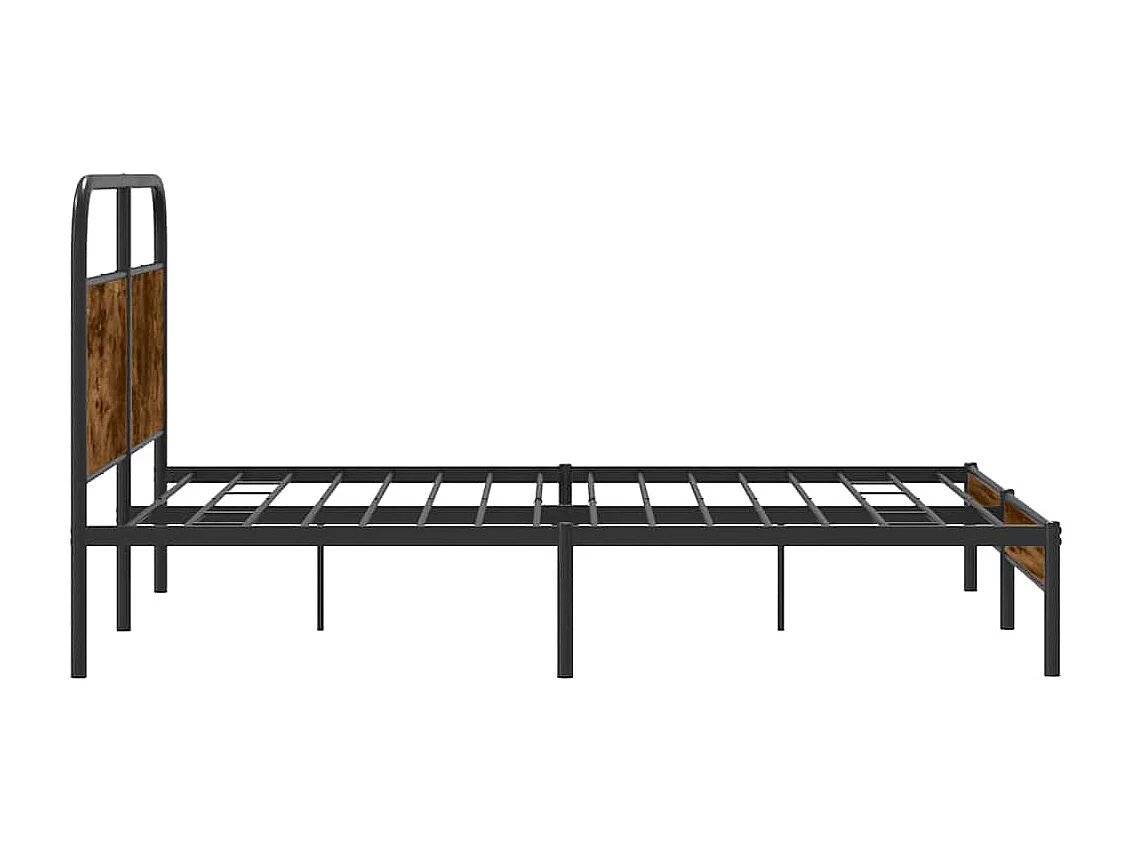 Cadre de lit sans matelas 160x200 cm chêne fumé bois ingénierie