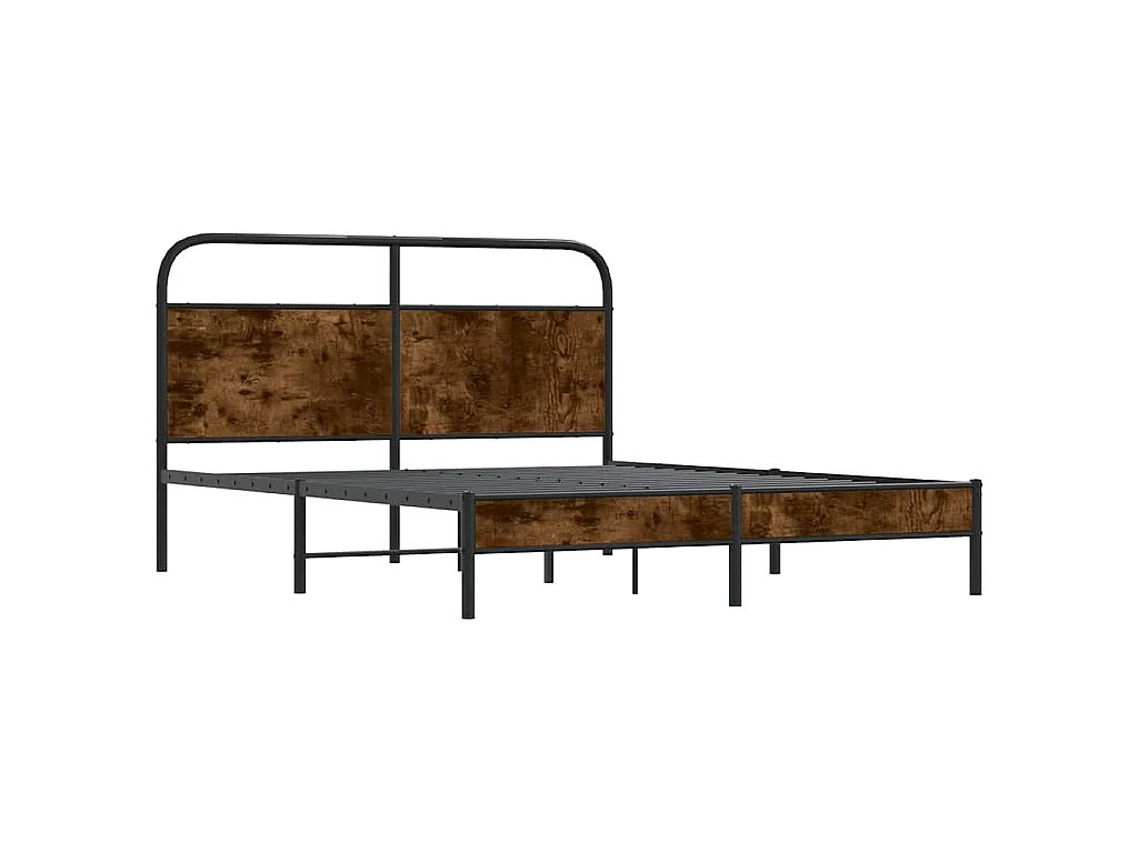 Cadre de lit sans matelas 160x200 cm chêne fumé bois ingénierie