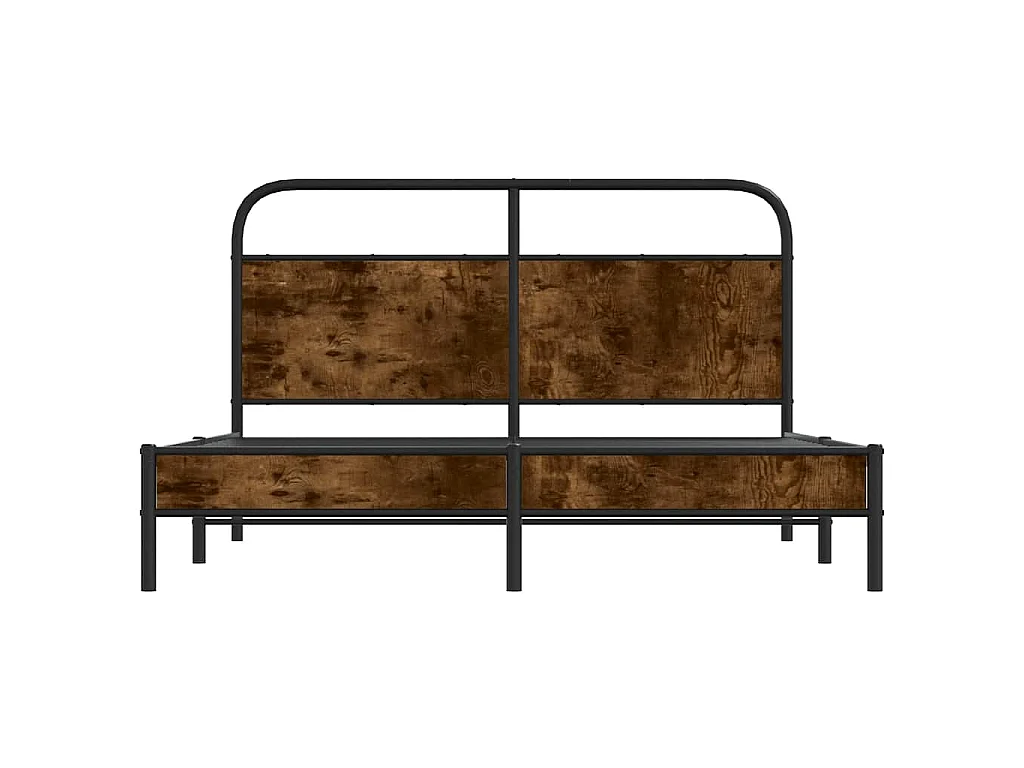 Cadre de lit sans matelas 160x200 cm chêne fumé bois ingénierie