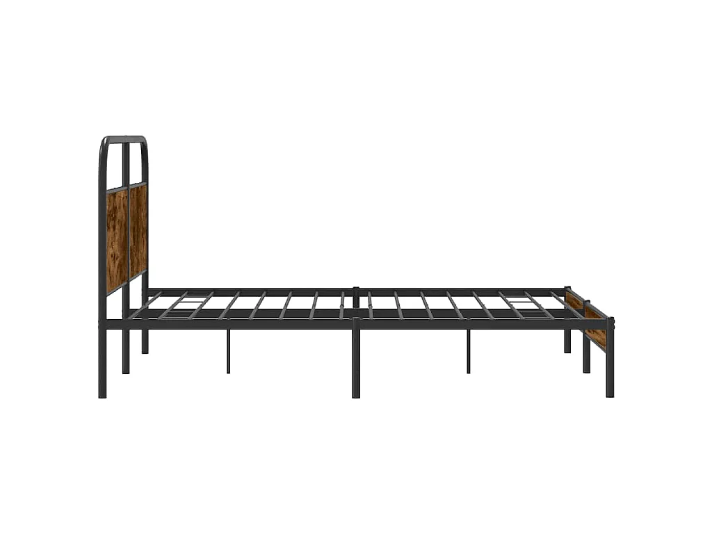 Cadre de lit sans matelas 160x200 cm chêne fumé bois ingénierie
