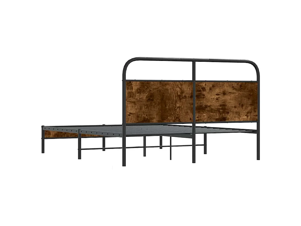 Cadre de lit sans matelas 160x200 cm chêne fumé bois ingénierie