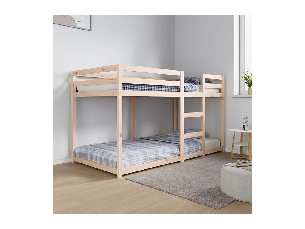 Lit superposé sans matelas 90x190 cm bois de pin massif
