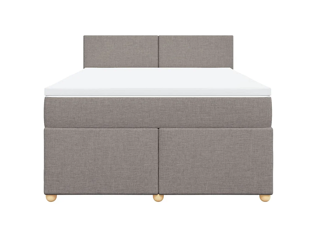 Cama com molas/colchão 140x190 cm tecido castanho-acinzentado