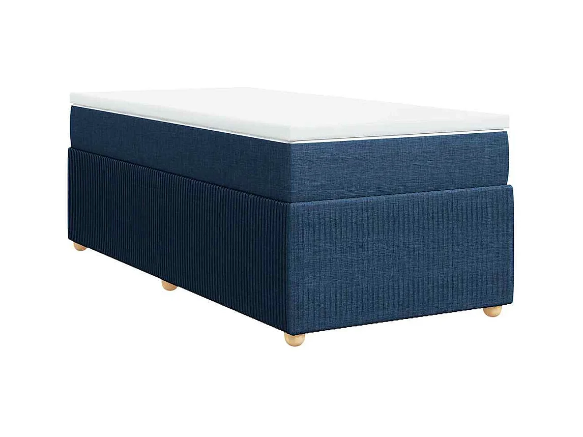 Boxspringbett mit Matratze Blau 90x200 cm Stoff
