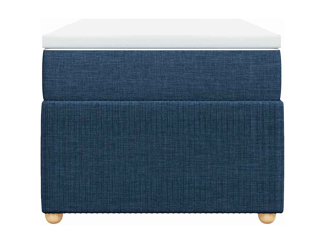 Cama box spring con colchón tela azul 90x200 cm