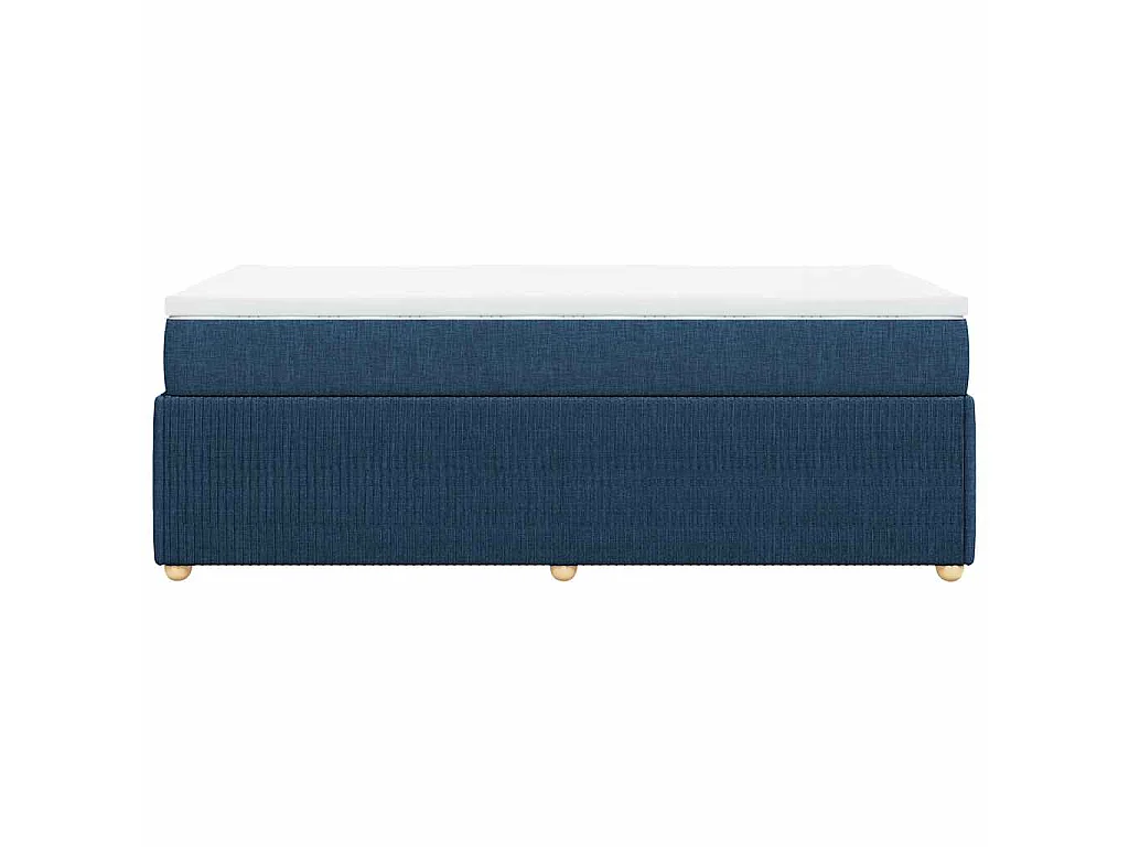 Sommier à lattes de lit avec matelas Bleu 90x200 cm Tissu