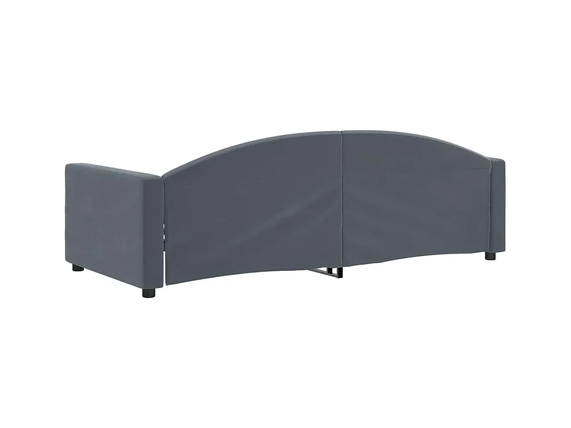 Letto da Giorno Grigio Scuro 90x190 cm in Velluto