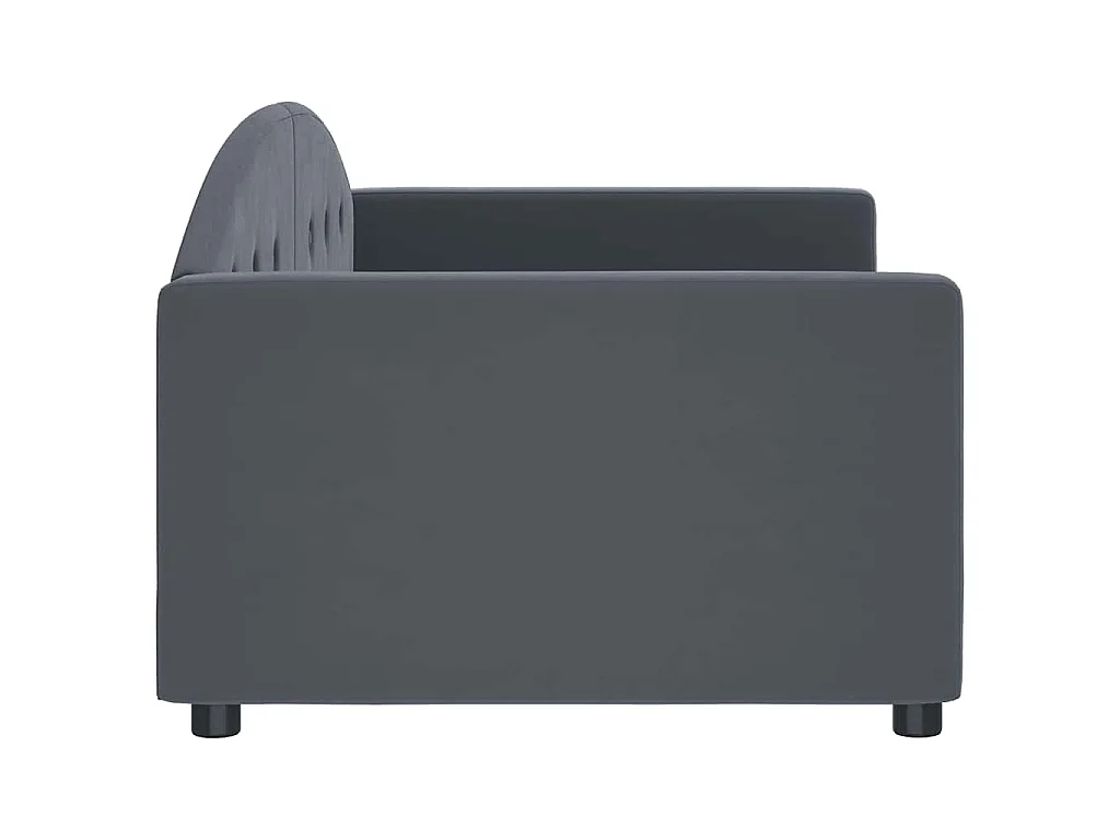 Sofá cama terciopelo gris oscuro 90x190 cm