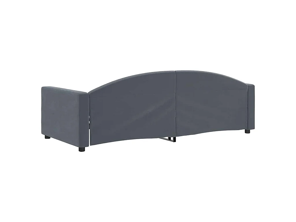 Sofá cama terciopelo gris oscuro 90x190 cm