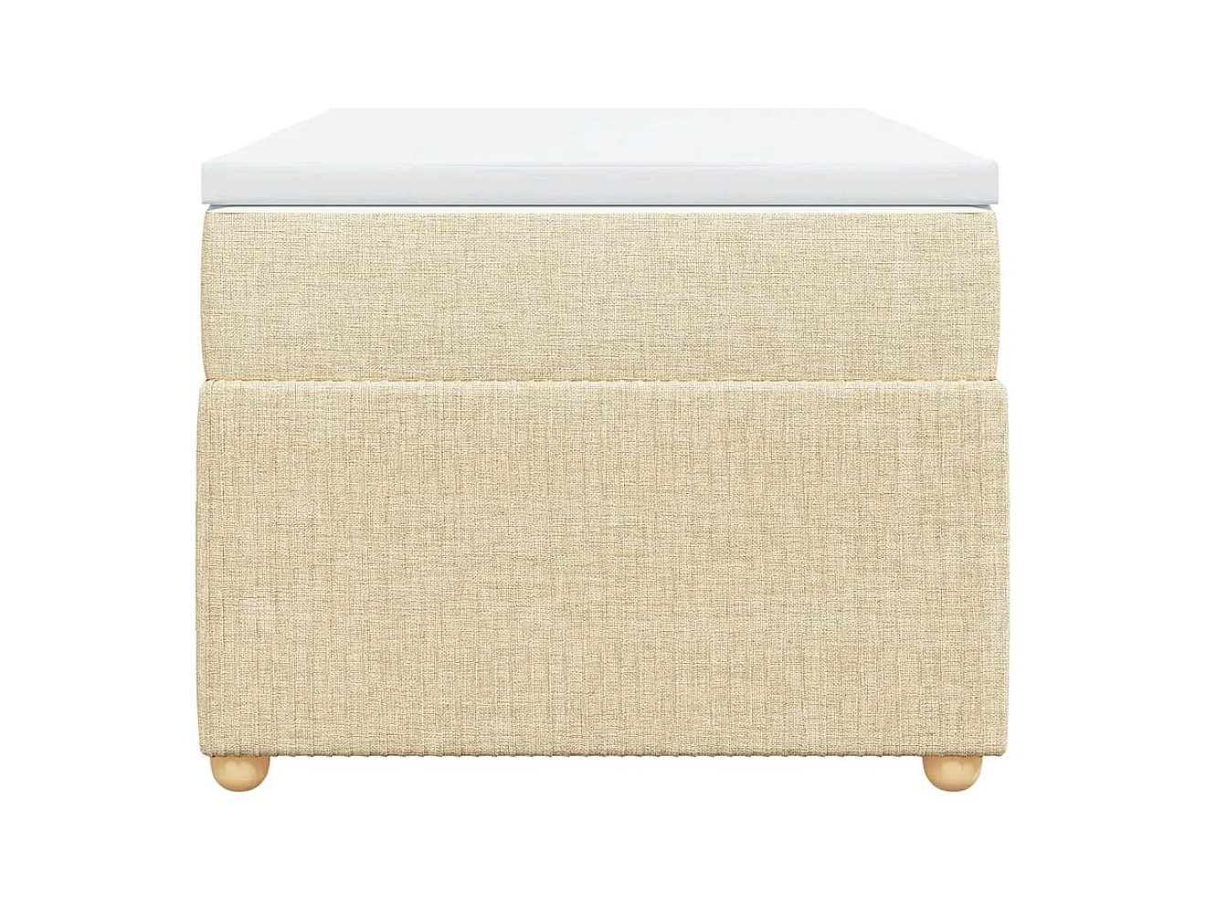 Sommier à lattes de lit avec matelas Crème 90x200 cm Tissu