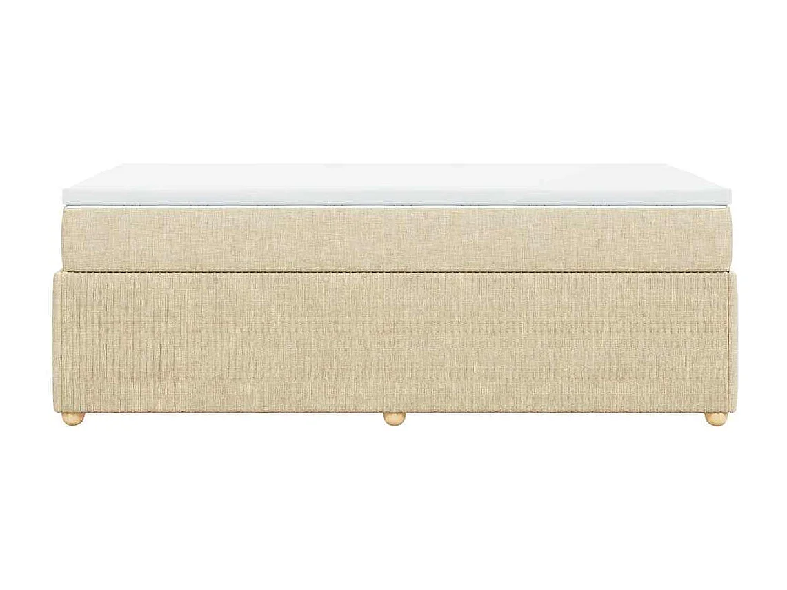 Sommier à lattes de lit avec matelas Crème 90x200 cm Tissu