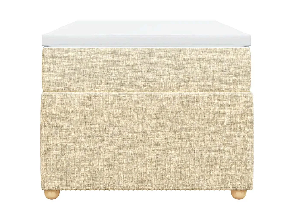 Cama box spring con colchón tela color crema 90x200 cm
