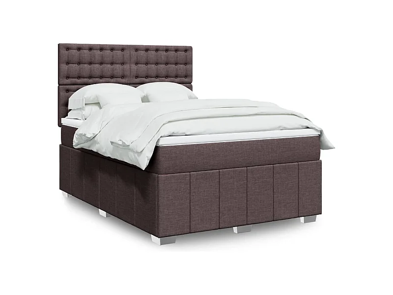 Boxspringbett mit Matratze Dunkelbraun 160x200 cm Stoff