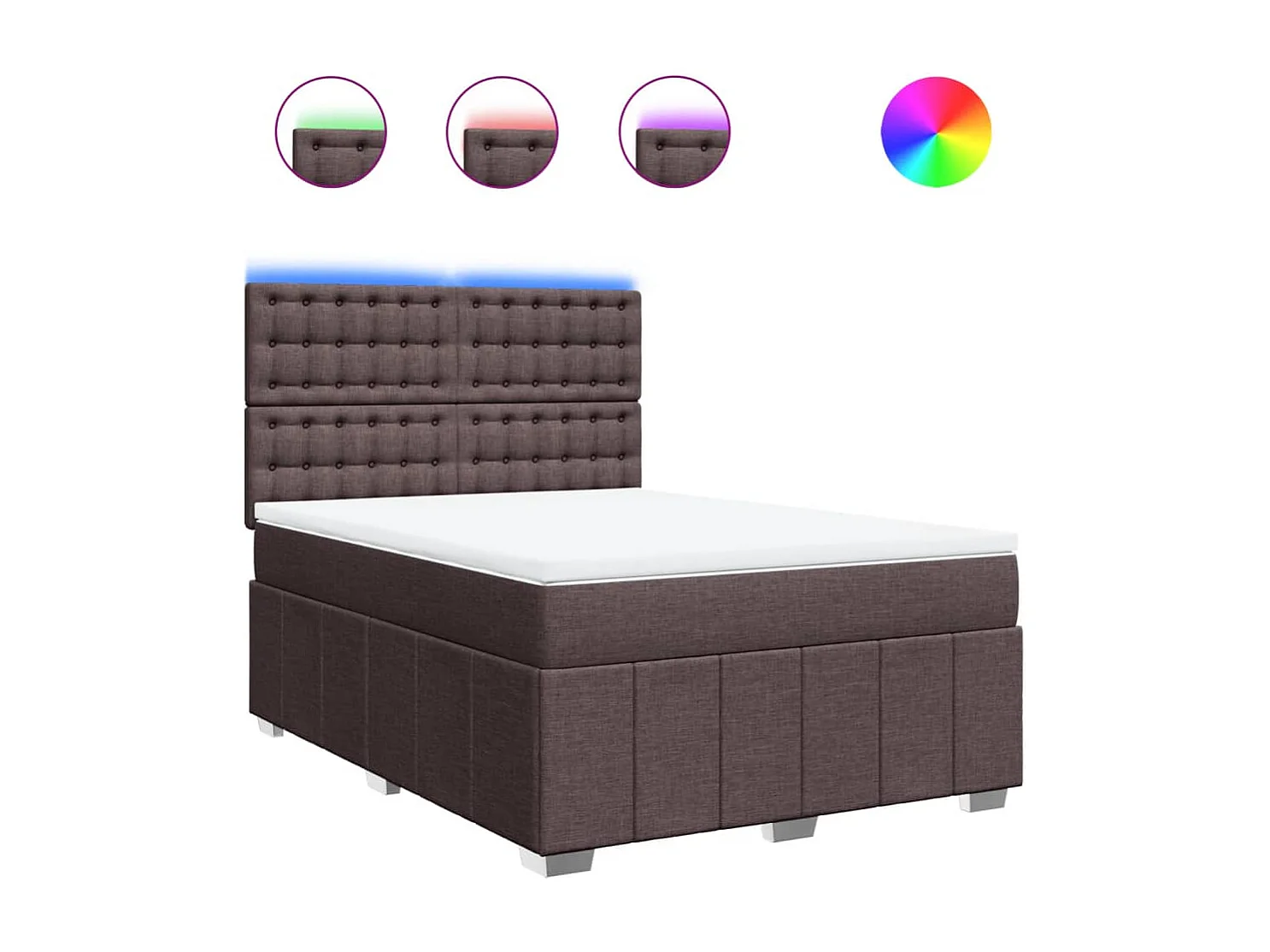 Boxspringbett mit Matratze Dunkelbraun 160x200 cm Stoff