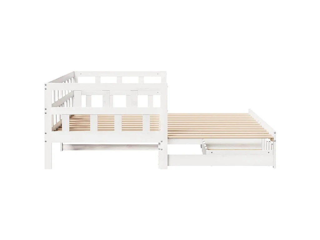 Letto Estraibile con Cassetti senza Materasso Bianco 90x200 cm