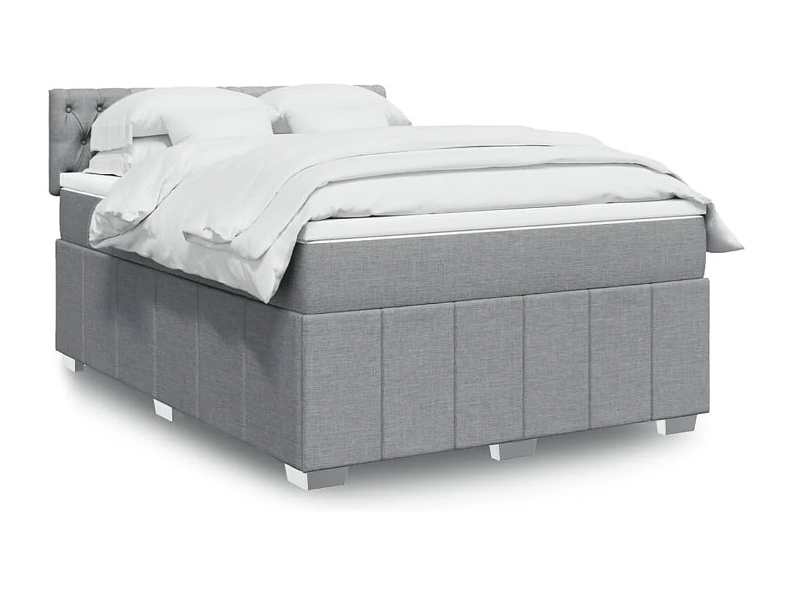 Sommier à lattes de lit avec matelas Gris clair 140x200cm Tissu