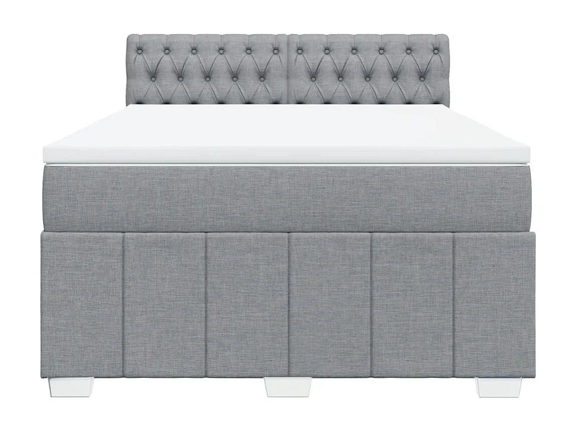 Sommier à lattes de lit avec matelas Gris clair 140x200cm Tissu