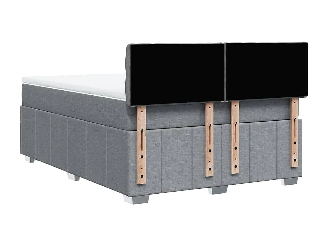 Sommier à lattes de lit avec matelas Gris clair 140x200cm Tissu
