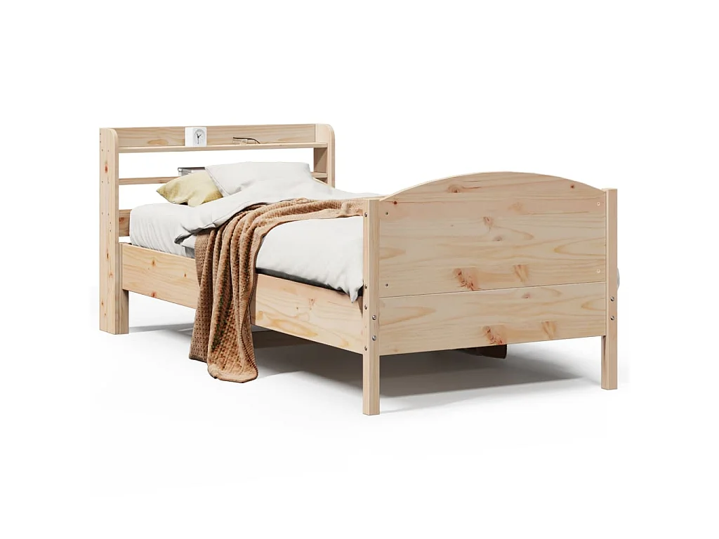 Cama sem colchão 100x200 cm madeira de pinho maciça