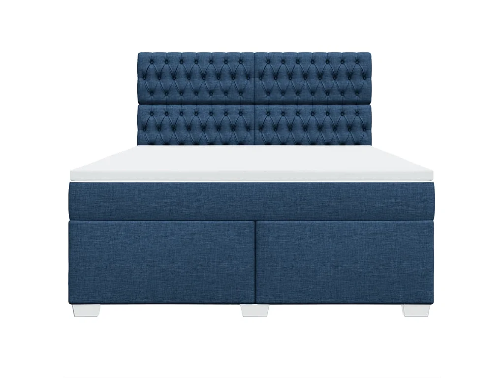 Boxspring met matras stof blauw 180x200 cm