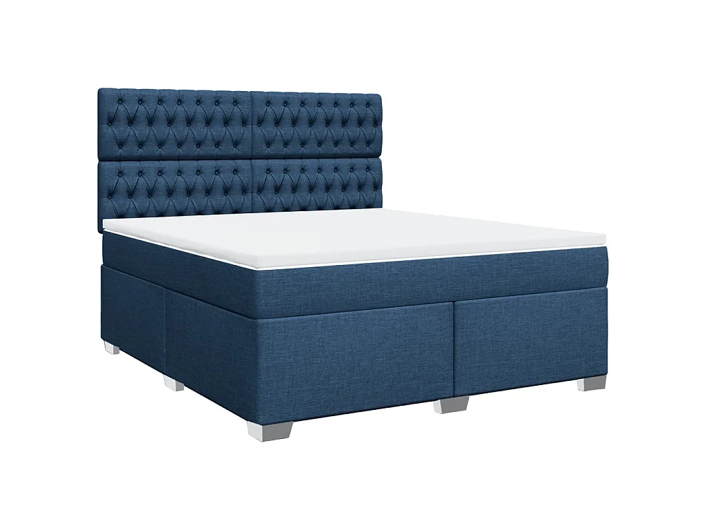 Boxspring met matras stof blauw 180x200 cm