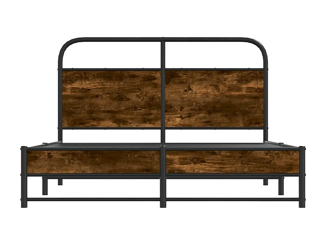 Cadre de lit sans matelas 140x200 cm chêne fumé bois ingénierie