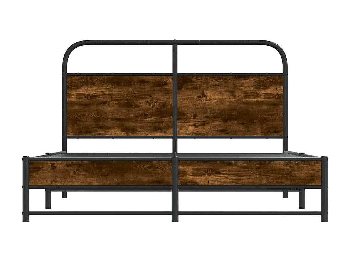 Cadre de lit sans matelas 140x200 cm chêne fumé bois ingénierie