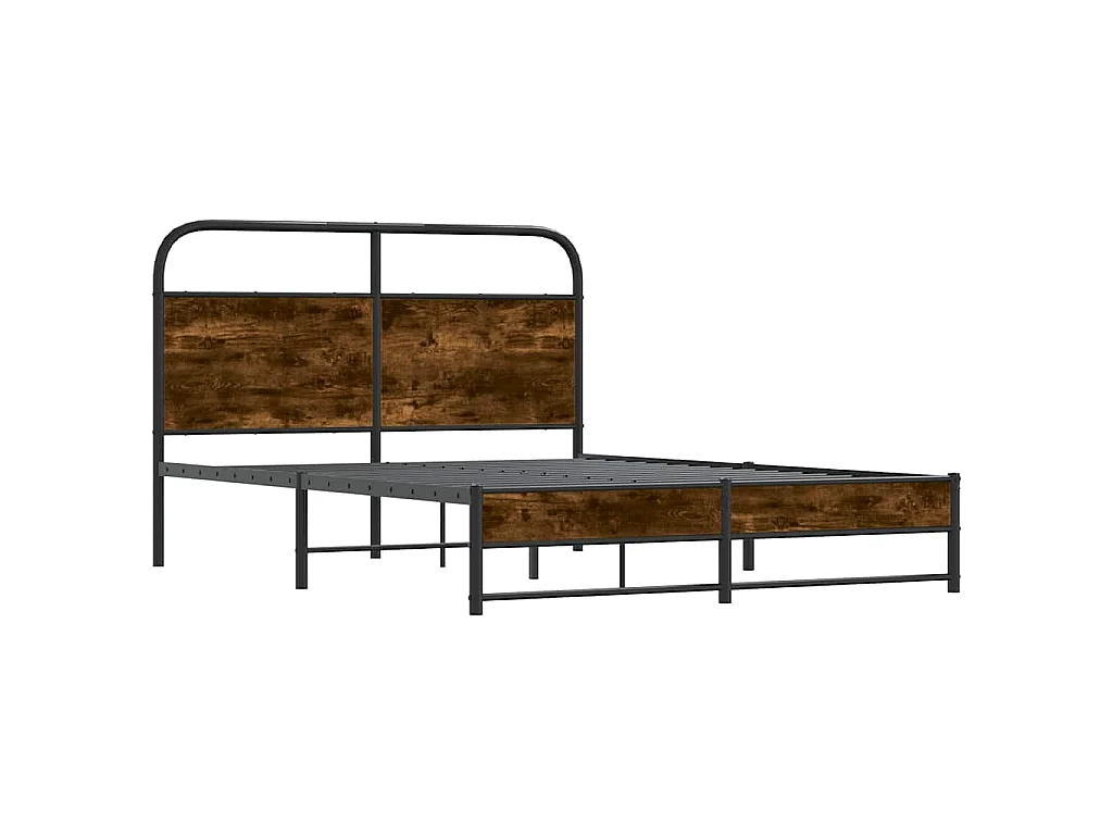 Cadre de lit sans matelas 140x200 cm chêne fumé bois ingénierie